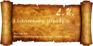 Lichtenberg Ulpián névjegykártya